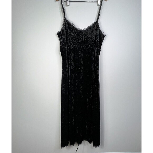 Daisy Street Sexy Black Velvet Maxi Slip Dress Whimsygoth Witchy Bohemian Sz 2X - Picture 1 of 12